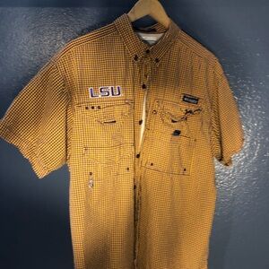 NWOT LSU Columbia button up shirt, size medium